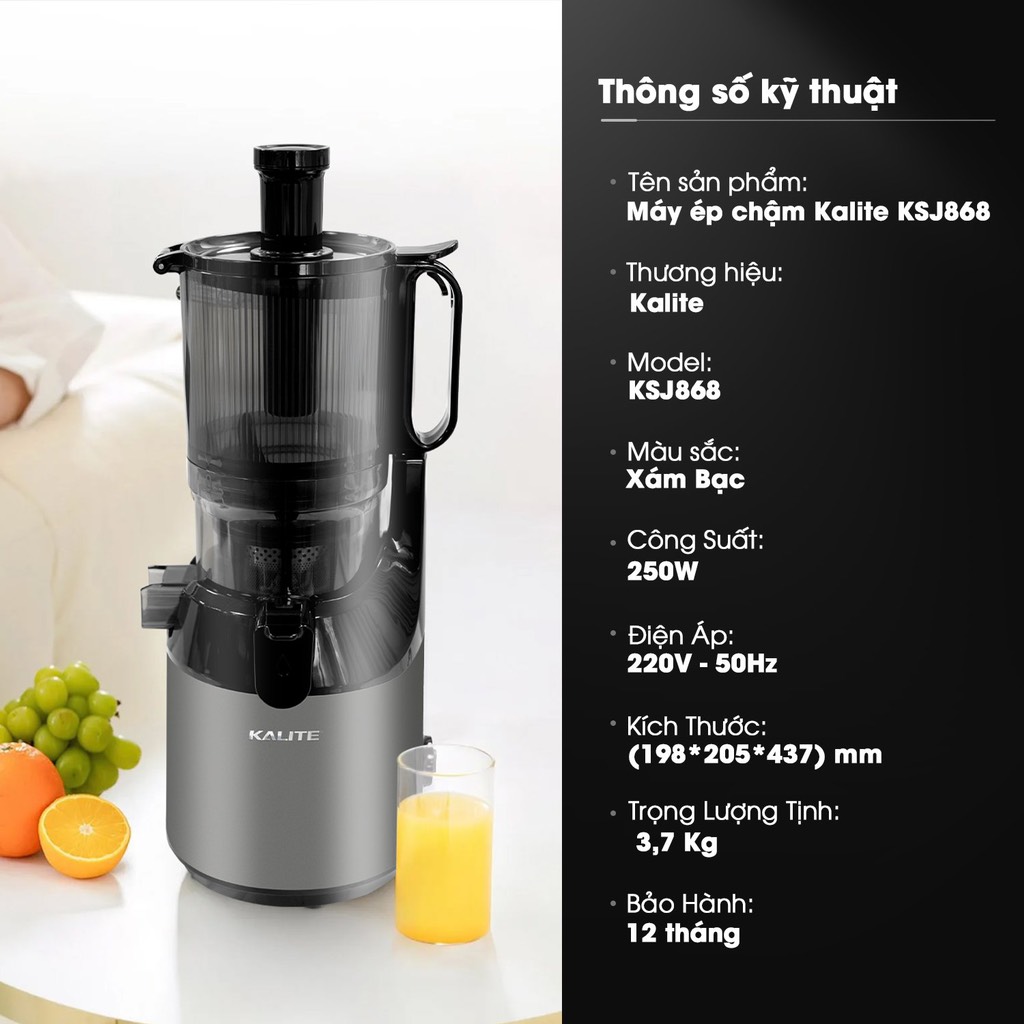 Máy ép chậm KALITE KSJ868