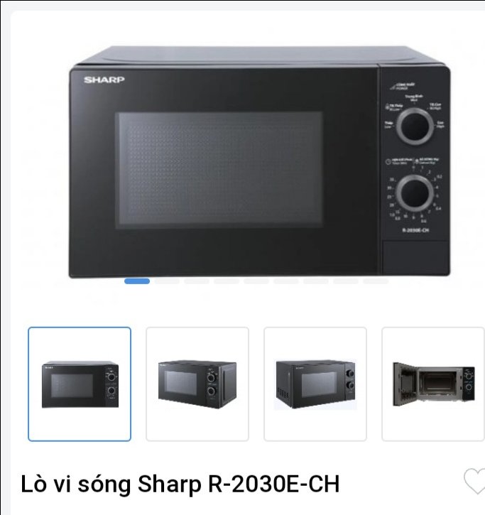 Lò vi sóng SHAPRI-R2030E/20L cơ ko nướng