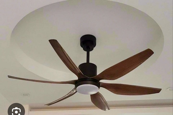 Quạt trần đèn 6 cánh 1072/1063 nâu đen ti dài (h/a)