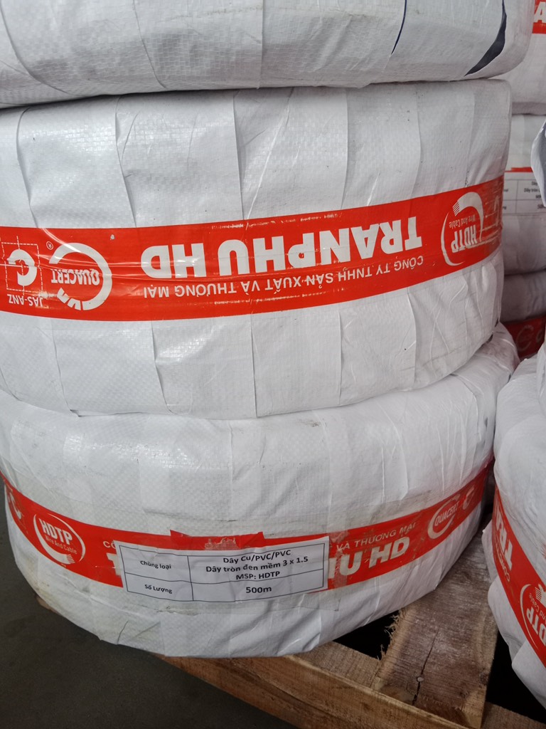 Dây điện tròn đen trần phú 2x1.5TPHD