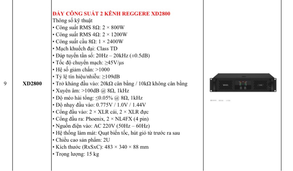 Đẩy cơ Reggere - XD2800