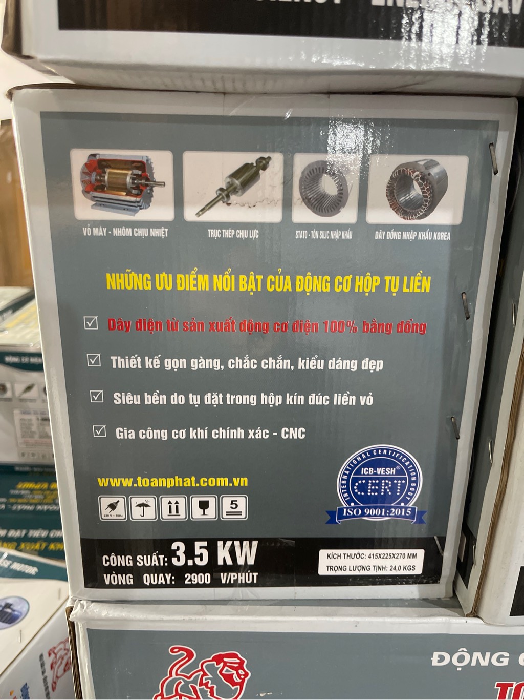 Mô tơ toàn phát 1pha 3.5KW-2 chạy nhanh