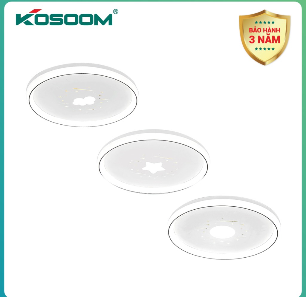 đèn ốp trần led KOSOOM 96W đổi màu (tròn)