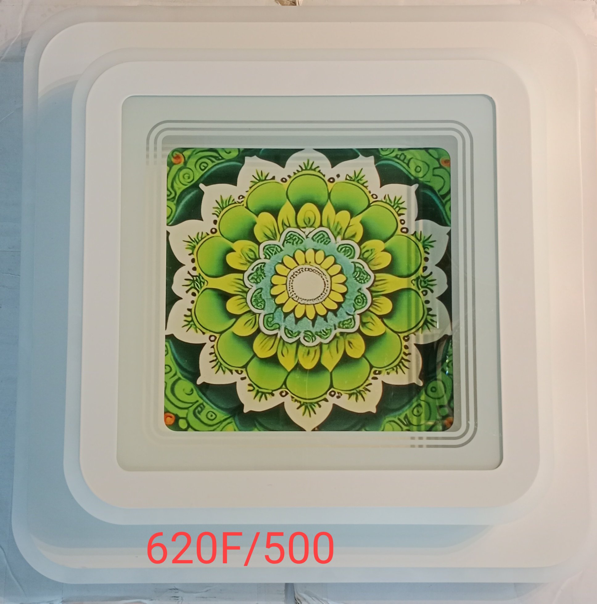 đèn ốp trần mâm led X620F/500 vuông (h/a)