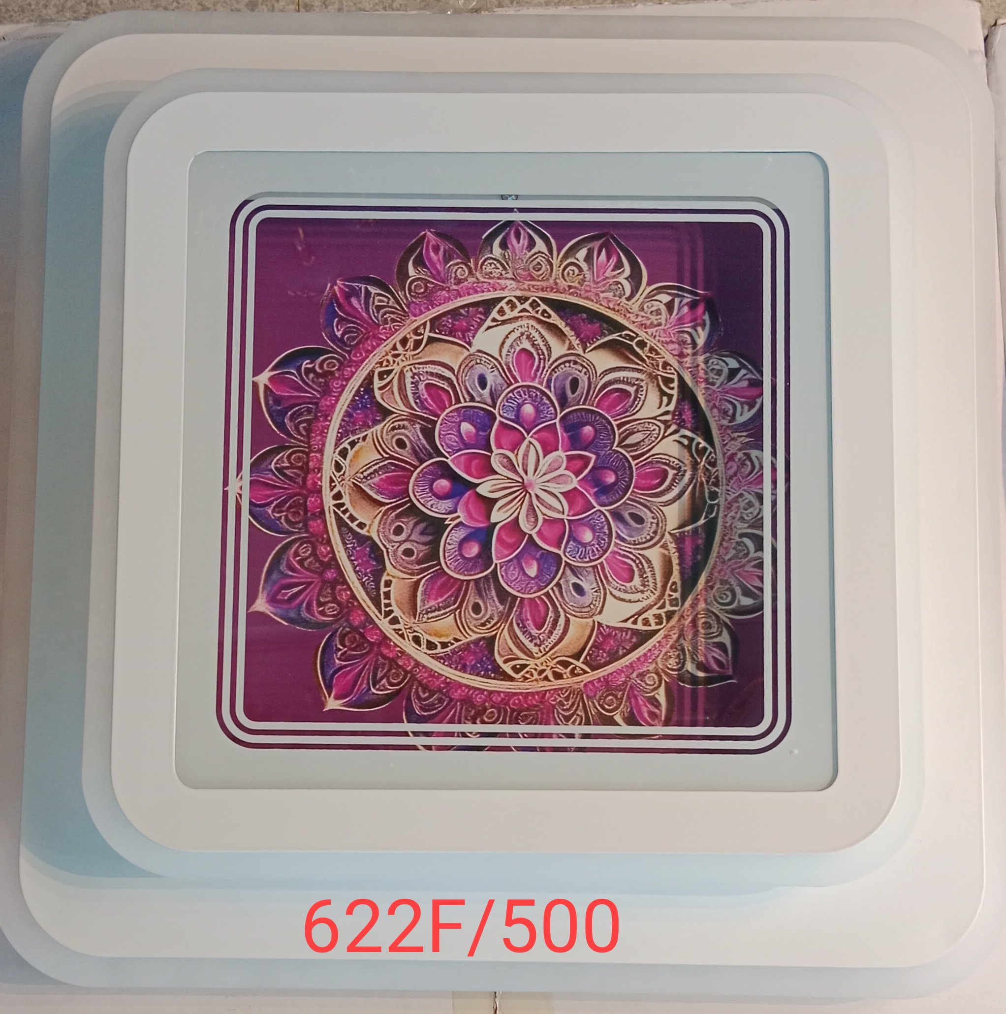 đèn ốp trần mâm led X622F/500 vuông (h/a)