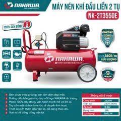 Máy nén khí đầu liền NAKAWA NK2T3550E/50L/2 tụ