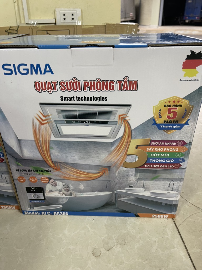 Quạt sưởi đa năng SIGMA-GLC-Q366 đèn 12W+hút 35W+quạt 35W+sưởi 2400W