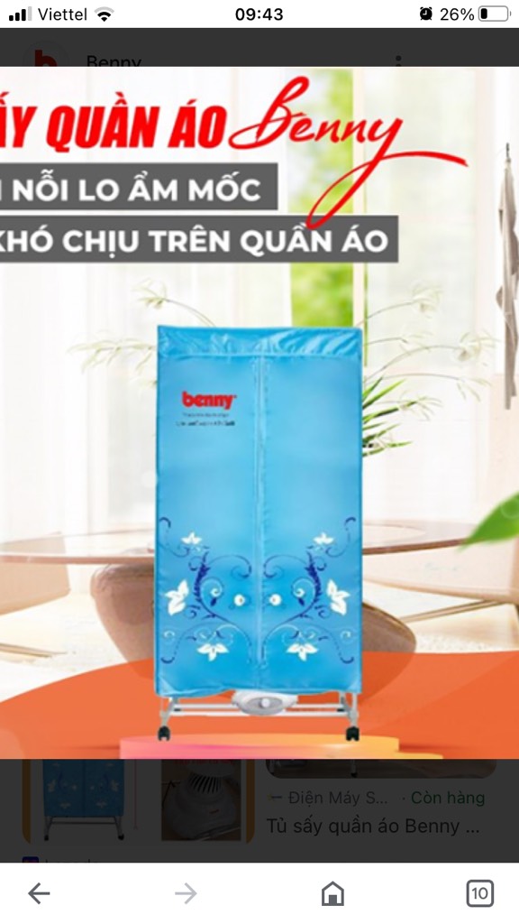 Tủ sấy quần áo Benny BD-01+BD-02+BD03