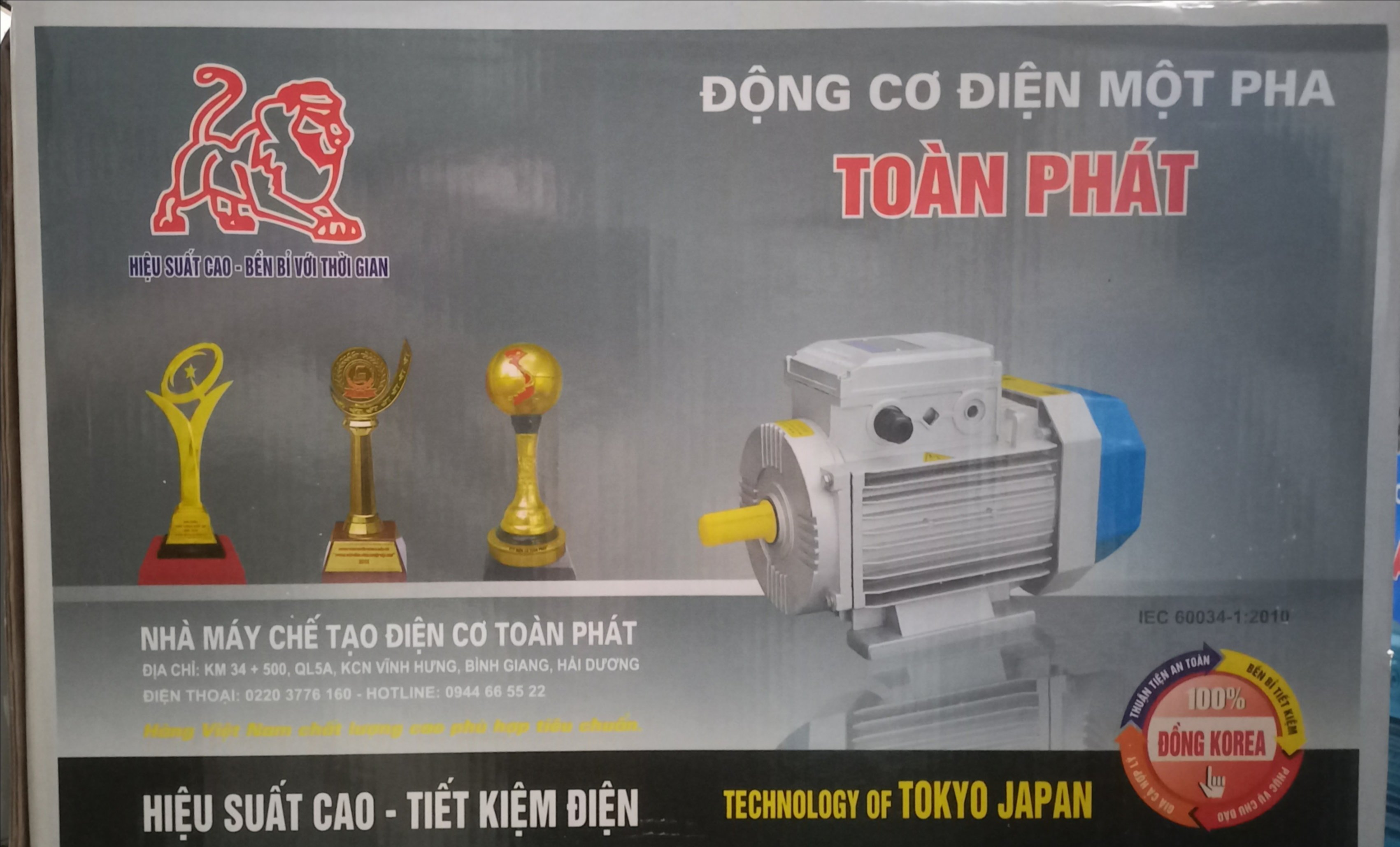 Mô tơ toàn phát 1pha 2.2KW-4 chạy chậm