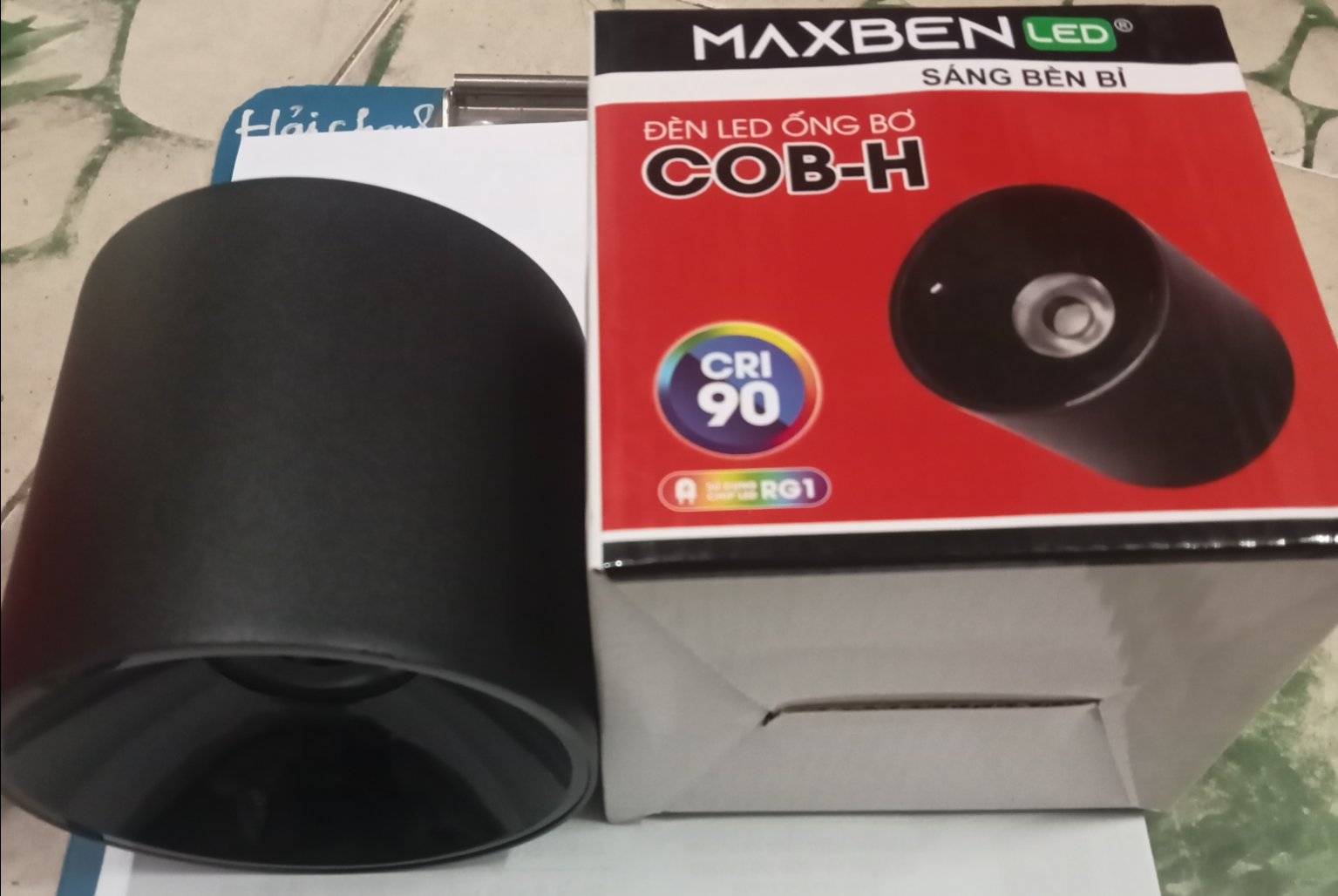 đèn ống bơ led maxben DE-D100-18-CD-60D-4K (COB-H đen cao nổi)