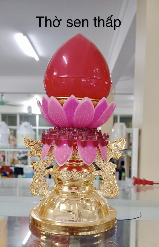 Đèn thờ sen thấp KL017 (ko bóng)