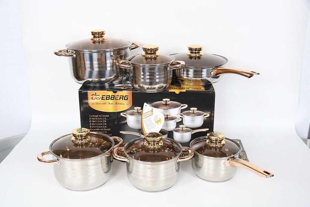Bộ nồi inox BEBBERG EB-811 (bộ 6 món) (1t=2b)