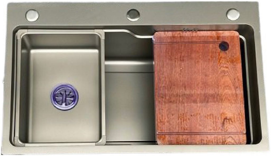 Chậu rửa bát nano sliver 1 hố 304  inox cao cấp Kaewon KWs1107