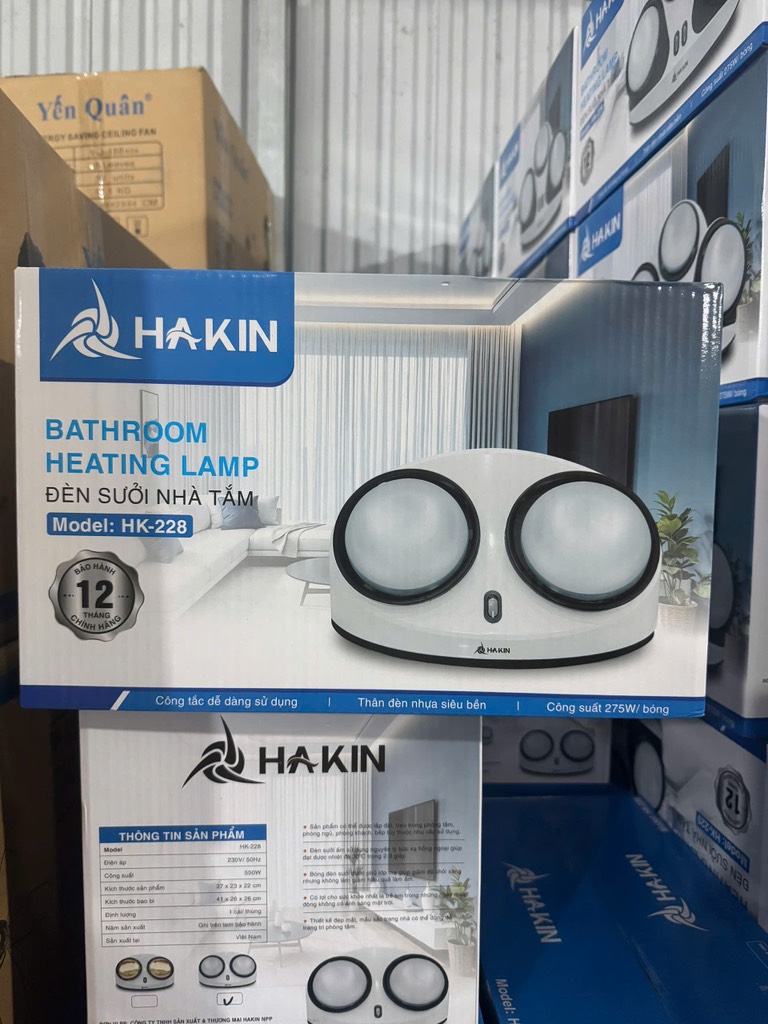 đèn sưởi nhà tắm Hakin 2 bóng cong Mờ HK228