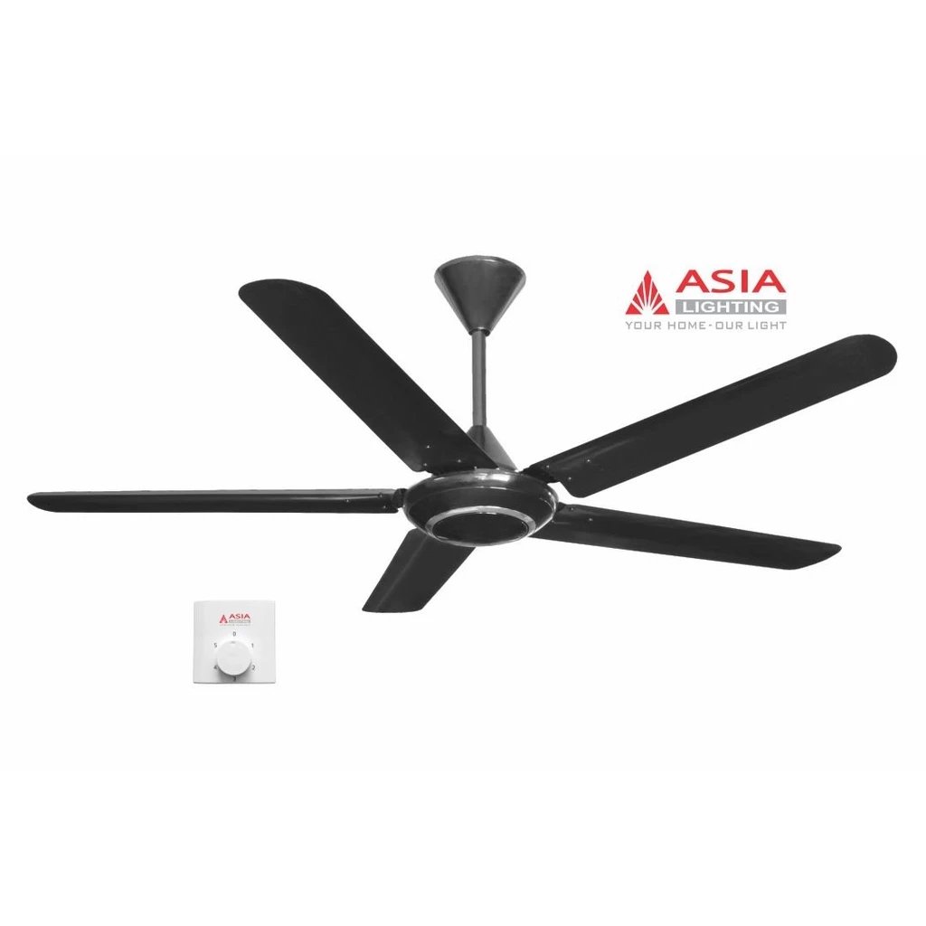 Quạt trần ASIA QT06-D-01/5C màu đen (ko điều khiển)
