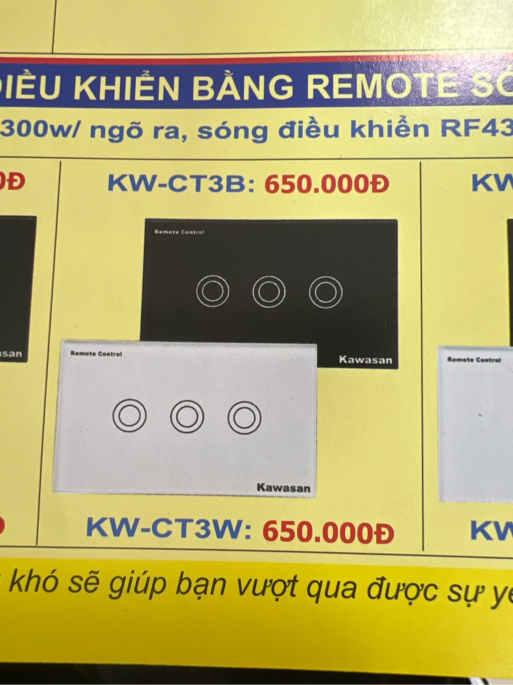Công tắc kết nối Wifi KAWASAN-CT3N-WIFI-B (3 công tắc đen)