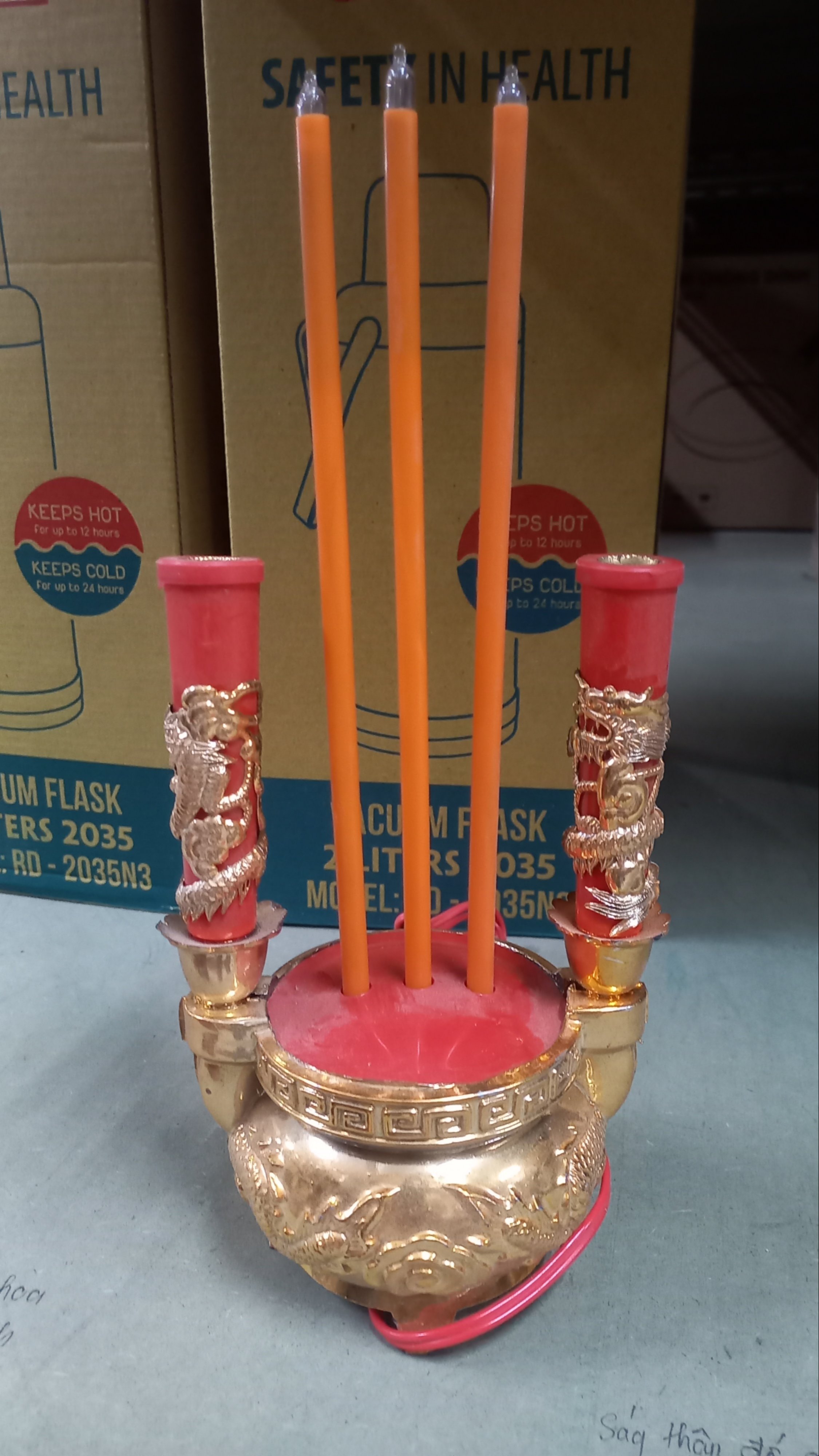 Đèn Thờ Lư hương tròn to KL047+KL048 (ko bóng)