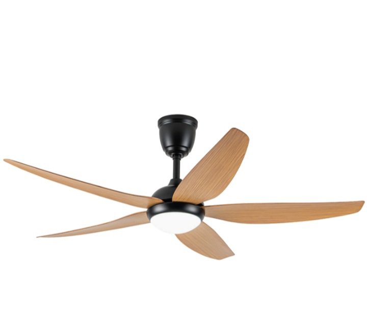 Quạt trần đèn Roman HFC56D1/BG (màu đen 5 cánh gỗ có đèn)
