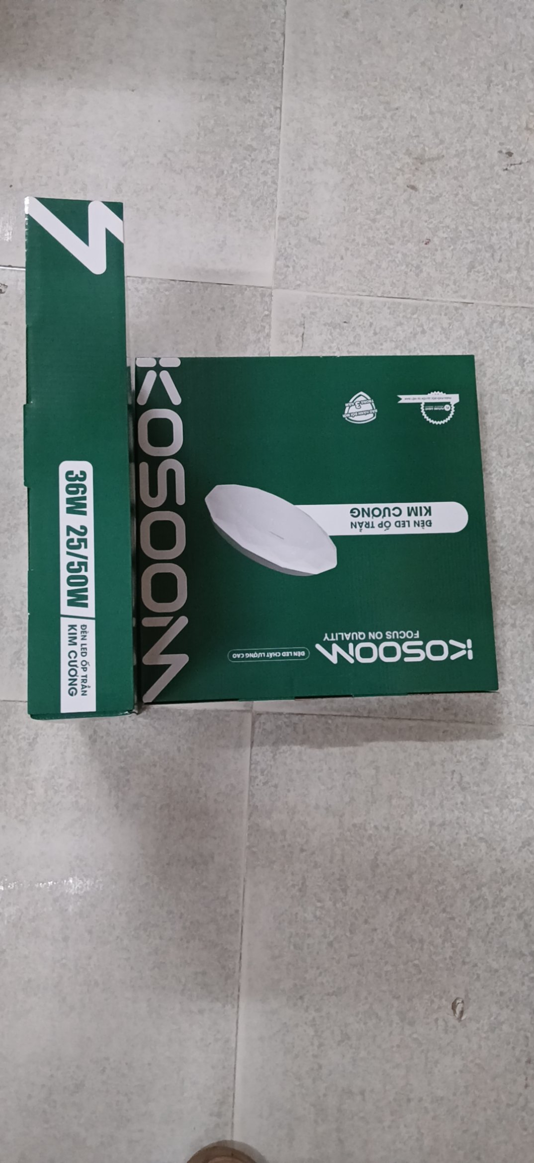 đèn ốp trần KOSOOM kim cương 25W/50W 3màu