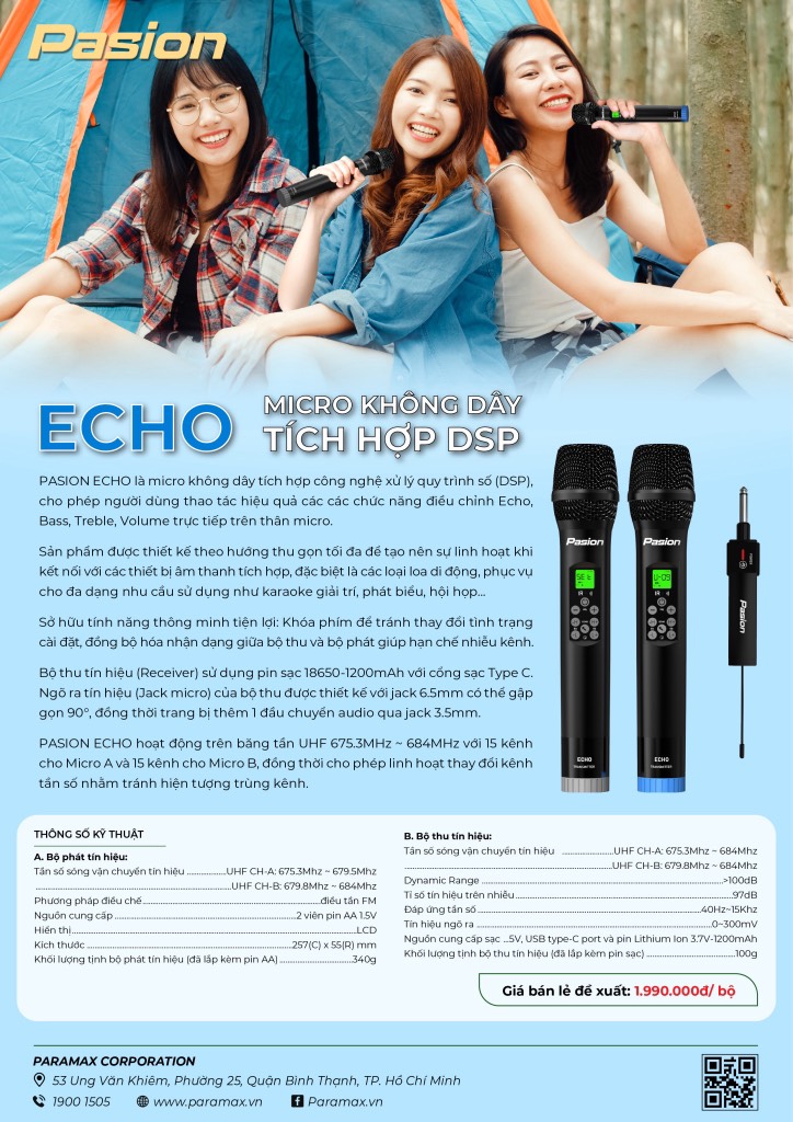 Micro điện tử không dây PARAMAX  PASION ECHO