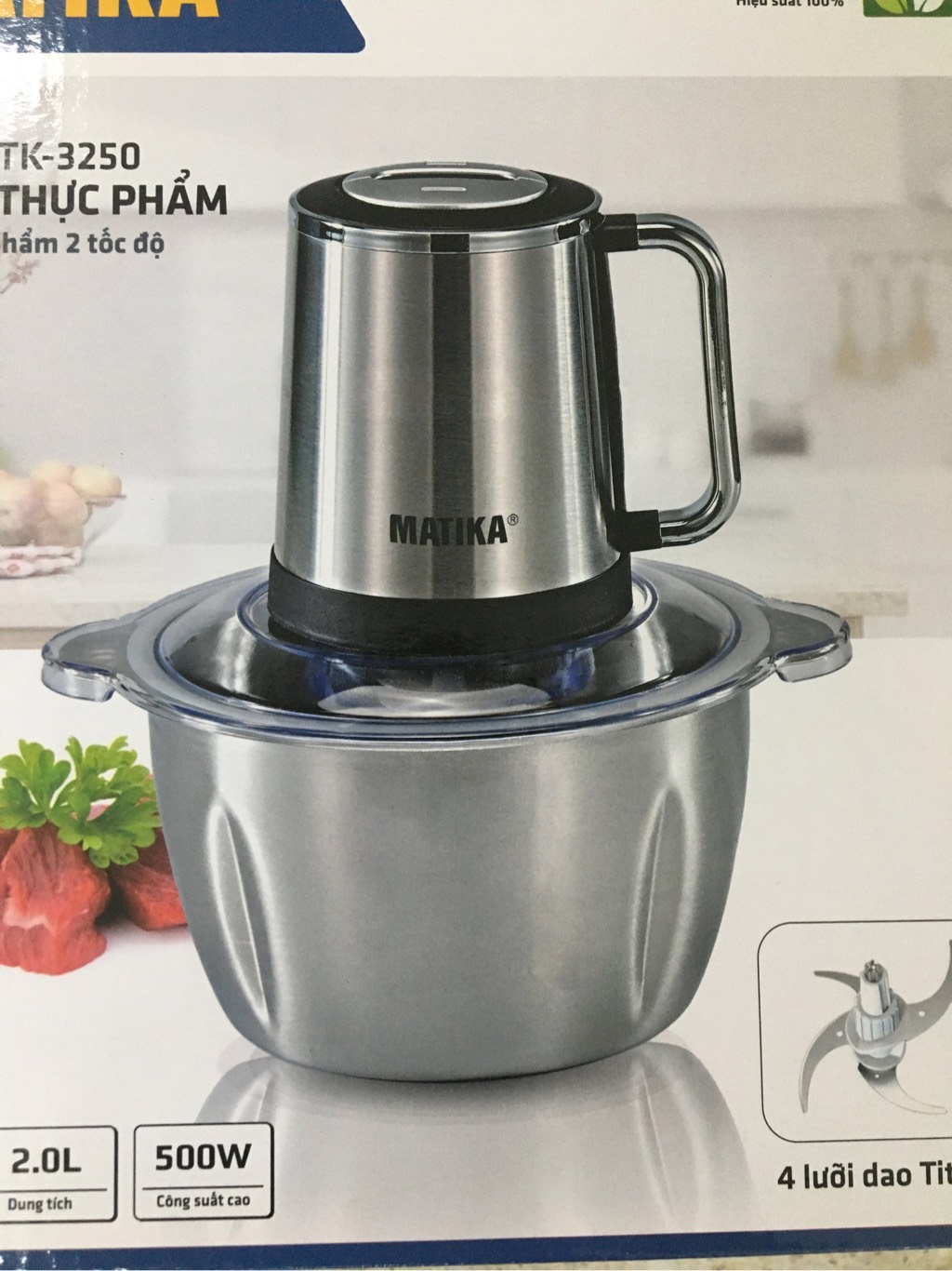 Máy xay thịt Matika MTK3250 , cối inox (1T=8c)