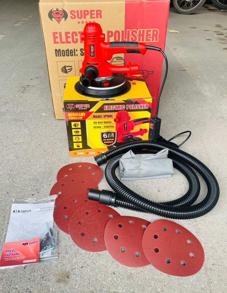 Máy xoa tường Super SP180L có đèn led (1th=4c)