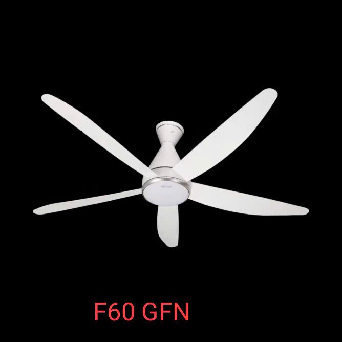 Quạt trần panasonic 5 cánh màu trắng có đèn led F-60GFN