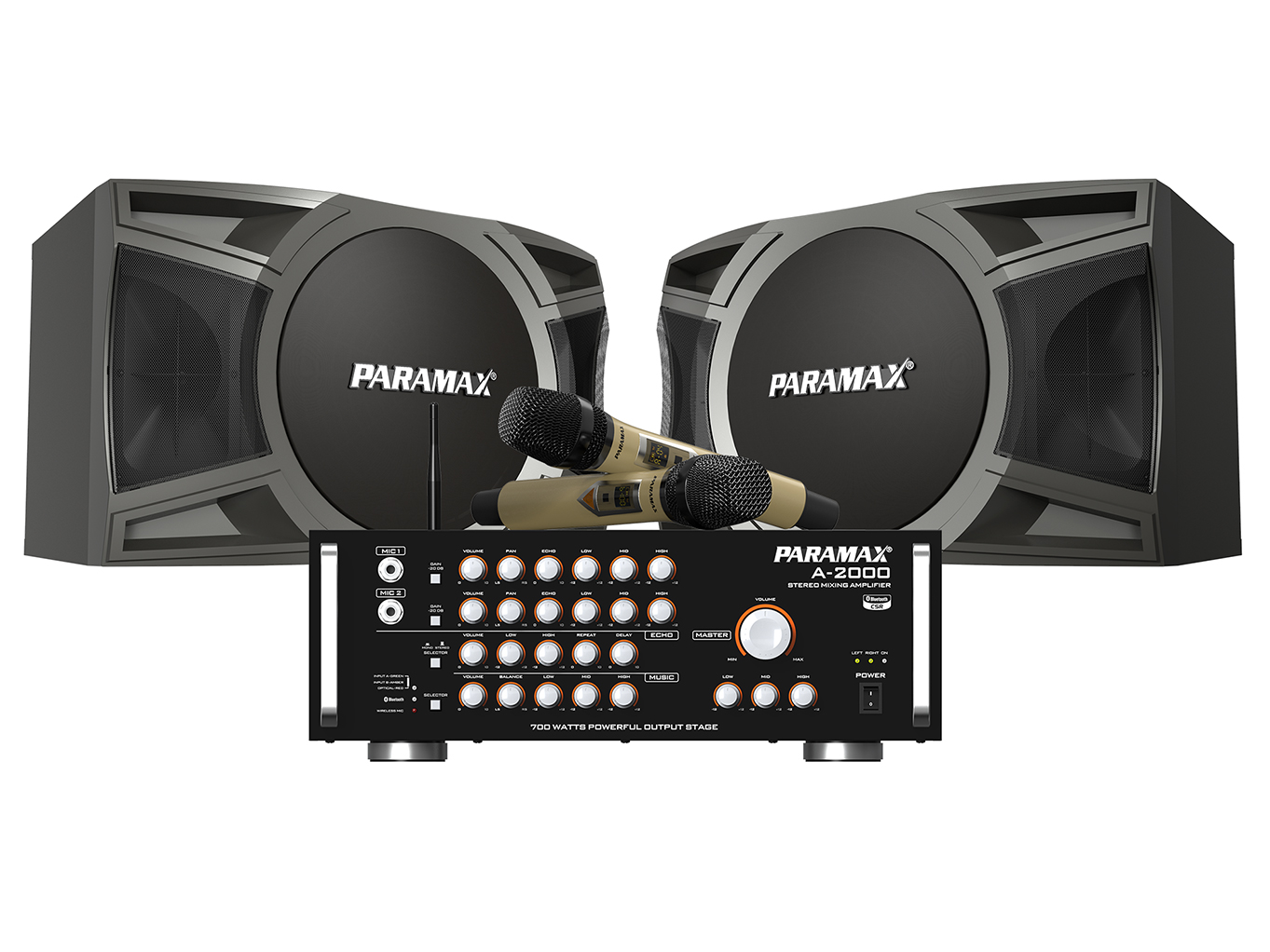 Bộ combo PARAMAX -Loa CBX2000+âm ly A2000 có hộ trợ mích
