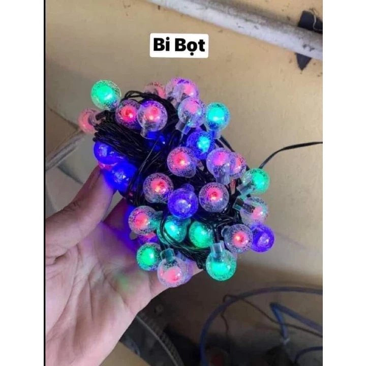 Nháy led bi bọt 26 bóng dây đen 10m có nối (đủ màu) (qh)