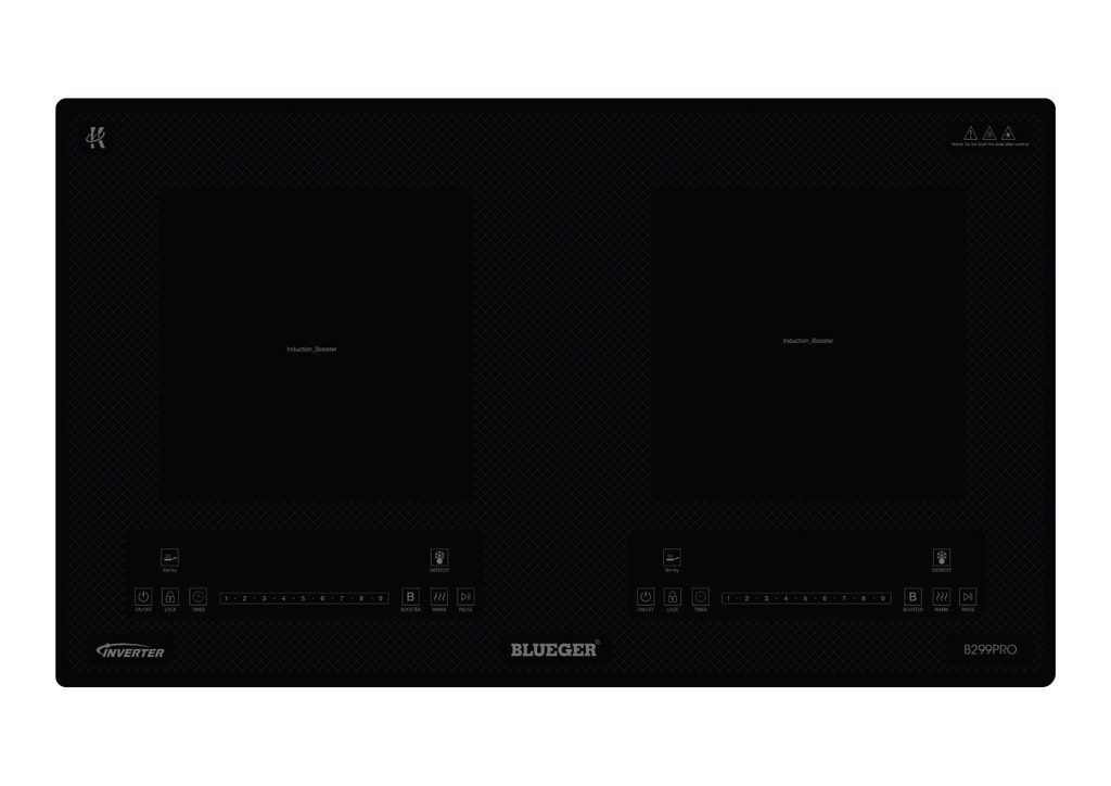 Bếp từ đôi Blueger B299Pro , madein malaysia , kính kanger, 2800Wx2800W