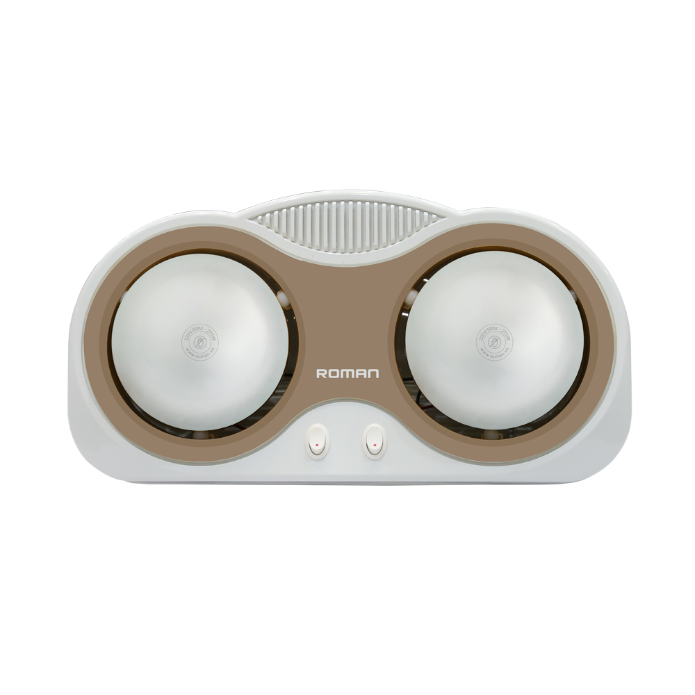 đèn sưởi nhà tắm Roman nano HHL-G203 (2 bóng mờ ) (1t=6c)