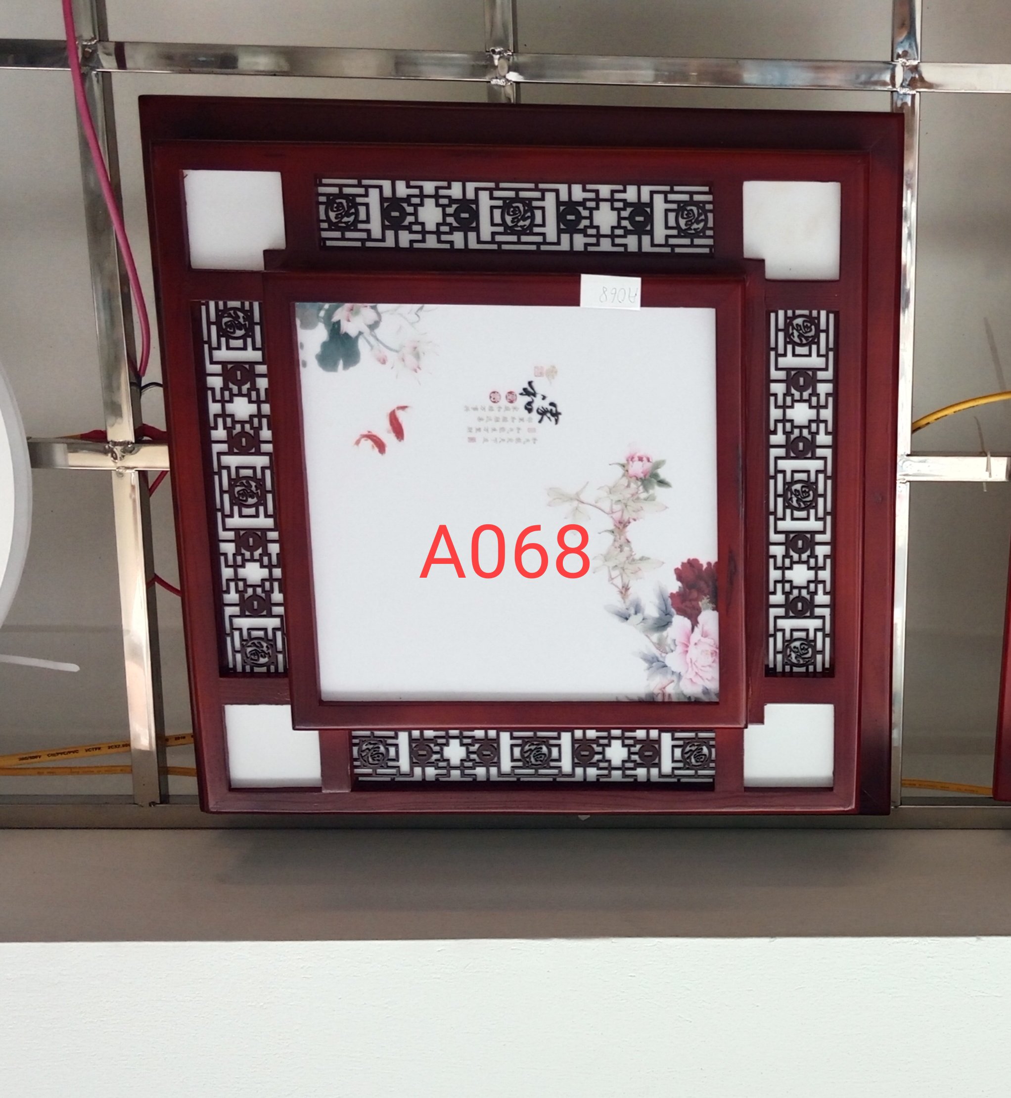 đèn ốp trần led mâm gỗ vuông A068/1 (h/a)