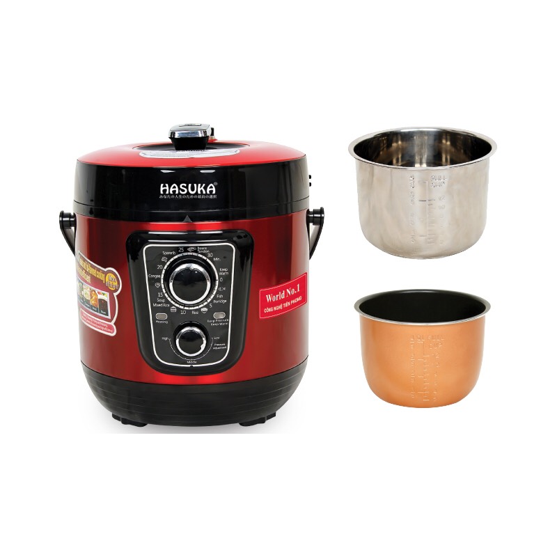 Nồi áp suất đa năng Hasuka HSK988 -6 lít2 lòng  (1T=2c)