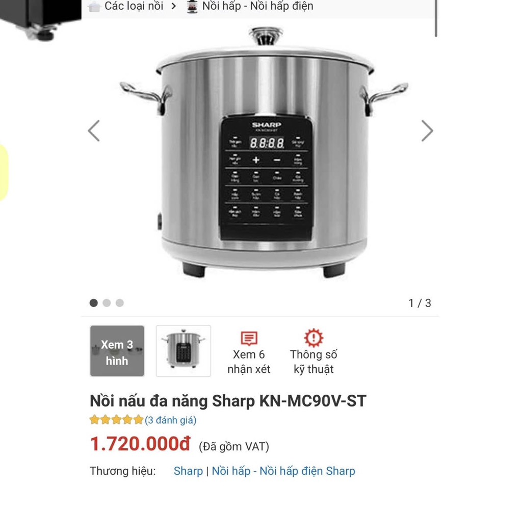 Nồi áp suất đa năng Shap KN-MC90V-ST