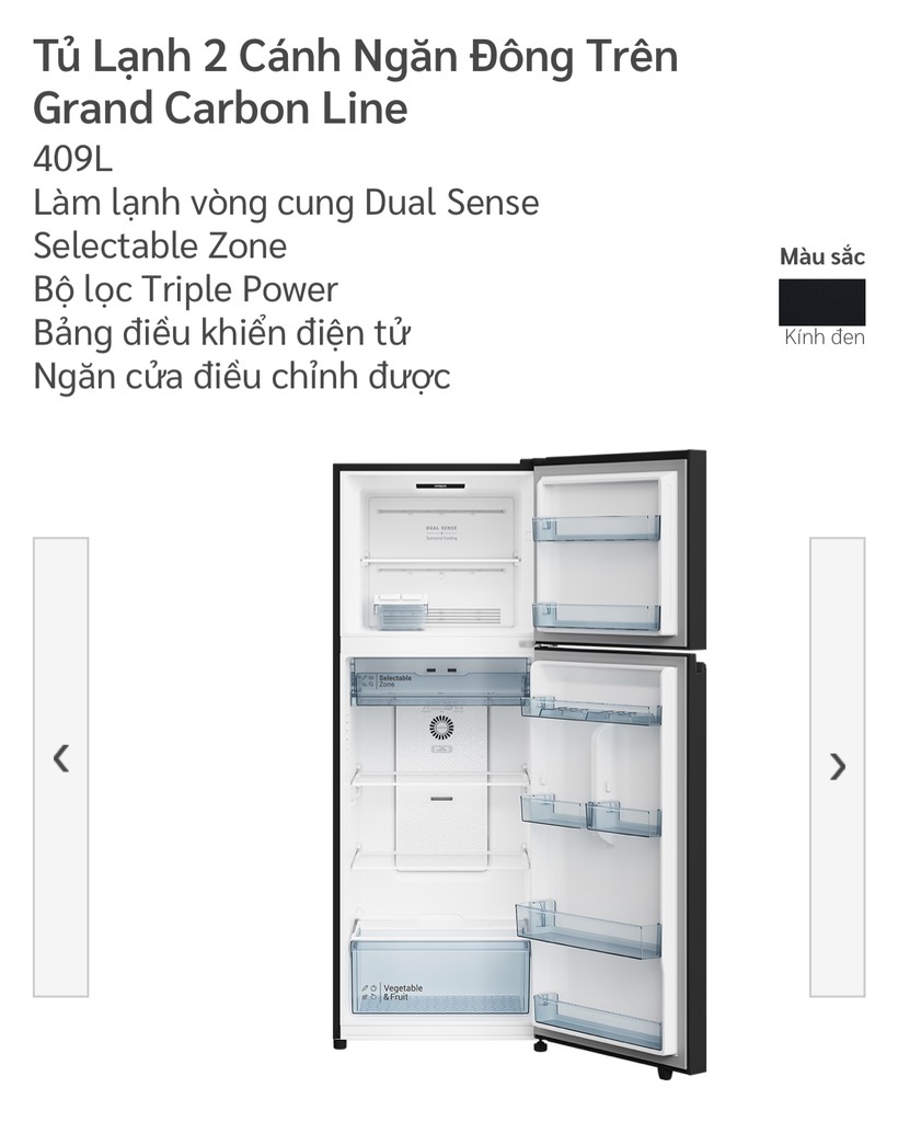 Tủ lạnh Hitachi HRTN6443SGBK