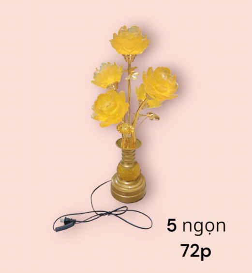 đèn thờ R001-5 ngọn 72 phân hoa lưu ly