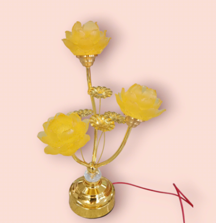 đèn thờ 3 ngọn cao 55 phân hoa lưu ly