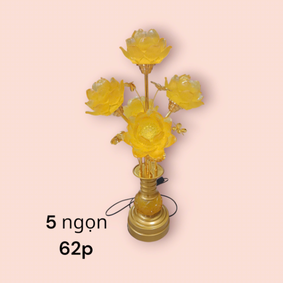 đèn thờ R001-5 ngọn 62 phân hoa lưu ly