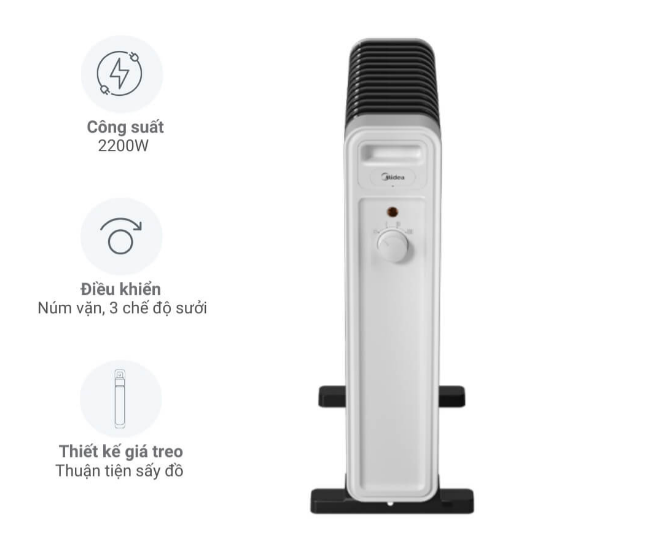 Quạt sưởi dầu Midea HYU22UA