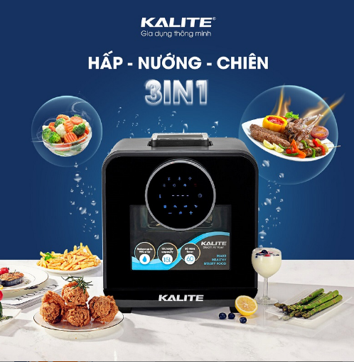 Nồi chiên không dầu+hấp KALITE-STEAM-STAR km 1c st1726c