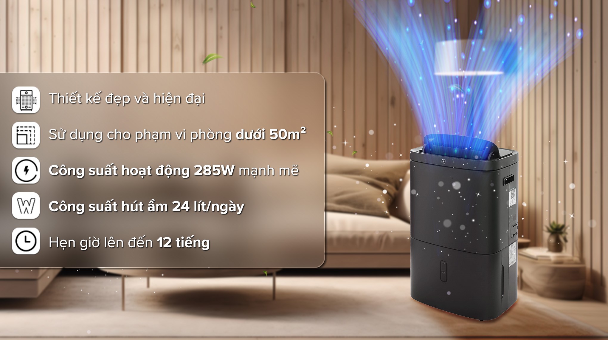 Máy hút ẩm, lọc không khí Electrolux EDH12TRBD2