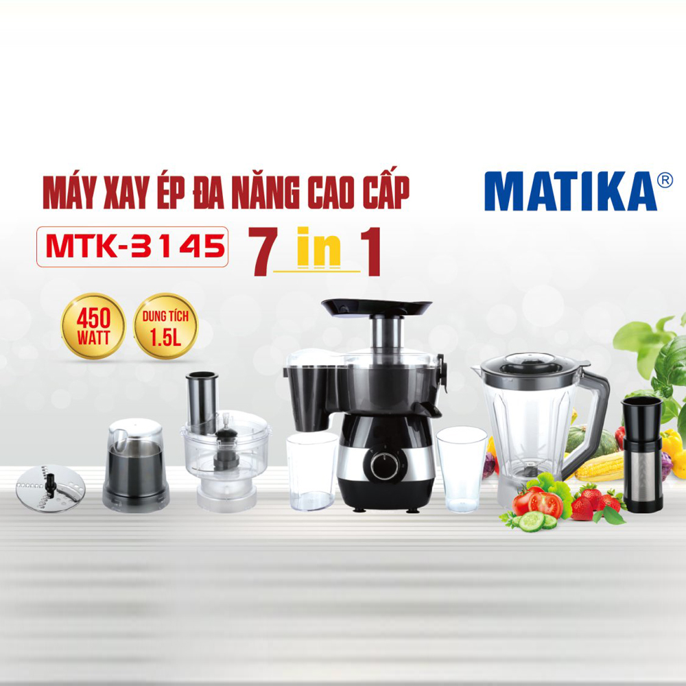 Máy sinh tố đa năng Matika MTK-3145 ( 7 trong 1) (1T=2c)