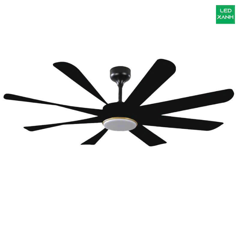 Quạt trần đèn Maxben M204-8D Cánh đen
