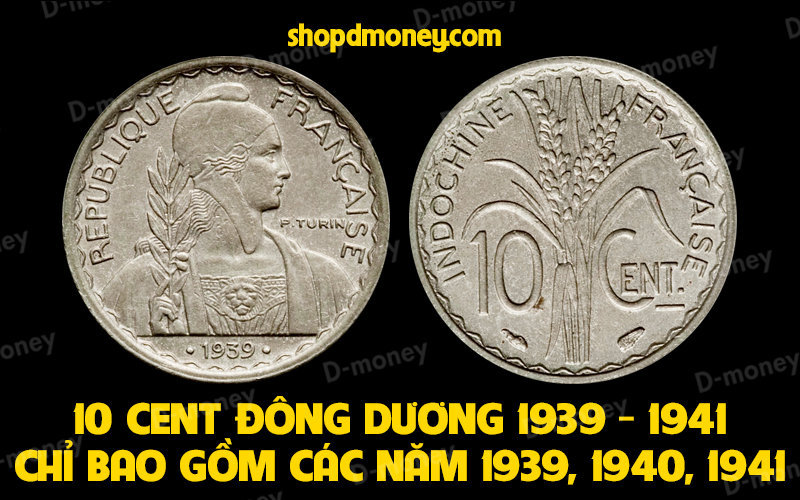xu indochine 10 cent 1939 1941