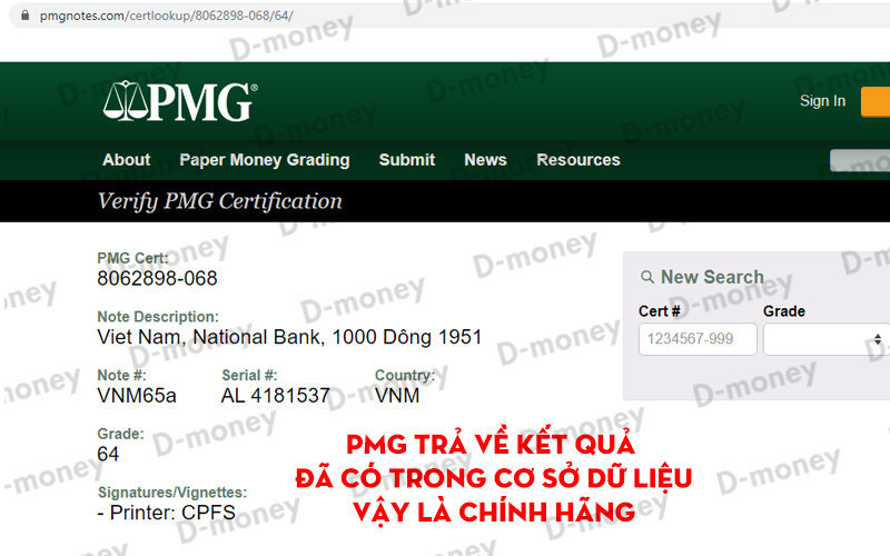 kiểm tra tiền chấm điểm pmg trên trang web