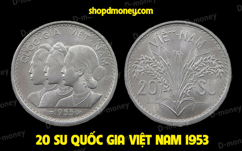 xu Quốc Gia Việt Nam Cộng Hòa 20 su 1953
