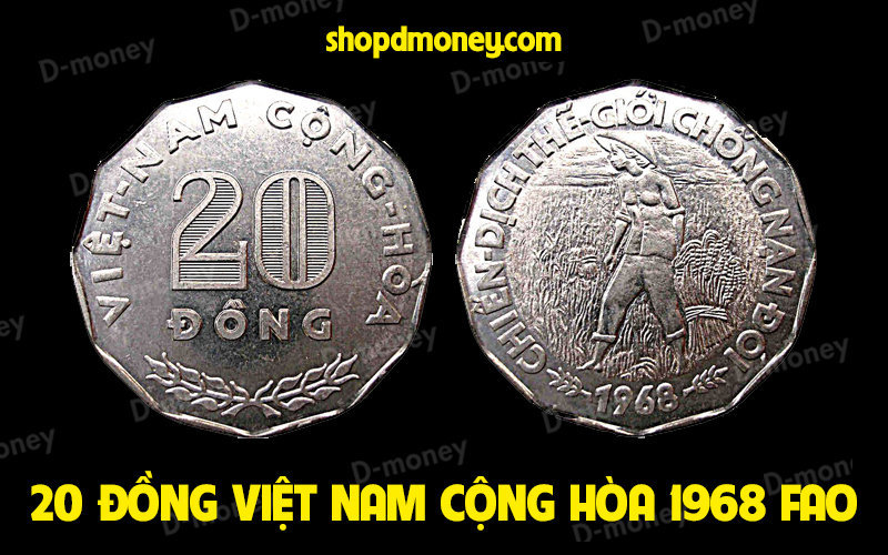 xu 20 đồng việt nam cộng hòa 1968 FAO