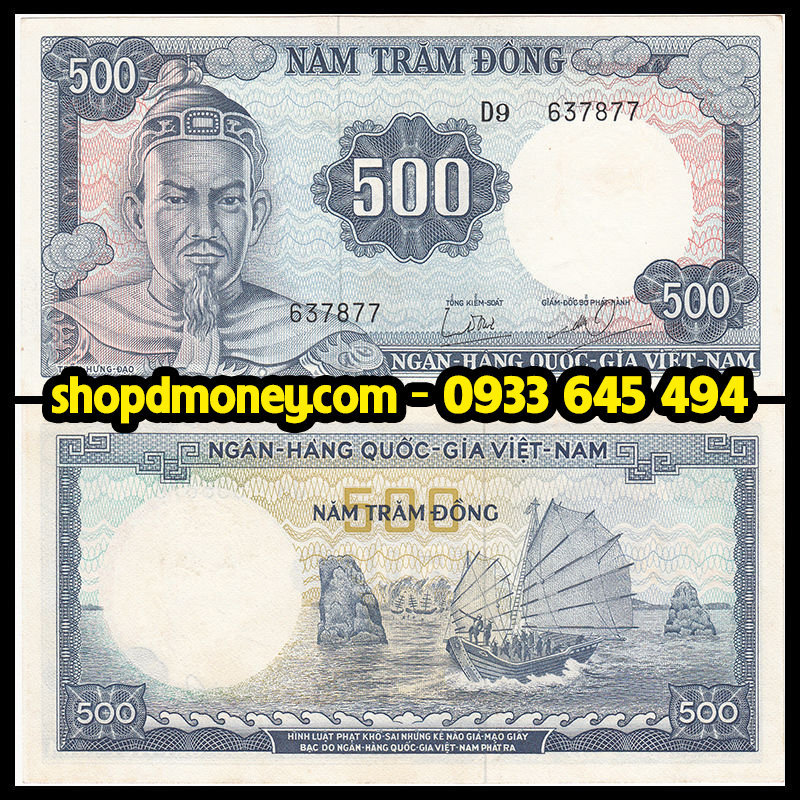 tờ tiền 500 đồng trần hưng đạo 1966