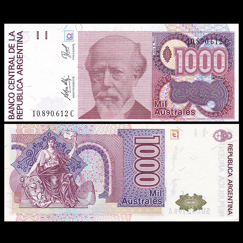 1000 australes Argentina 1985