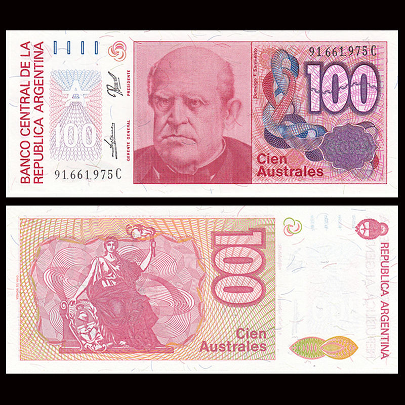 100 australes Argentina 1985